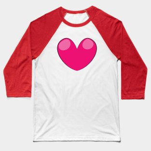 Bright Pink Love Heart Baseball T-Shirt